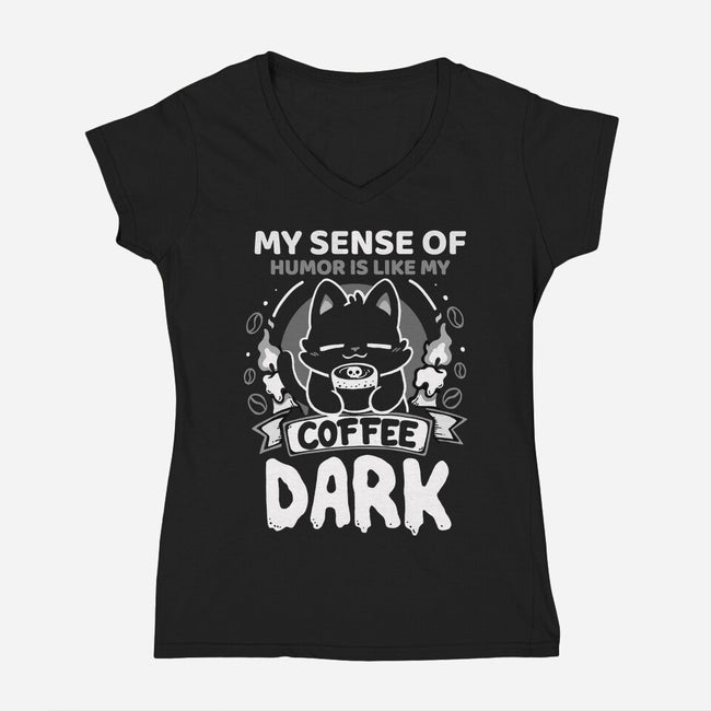 Dark Like My Coffee-Womens-V-Neck-Tee-Vallina84