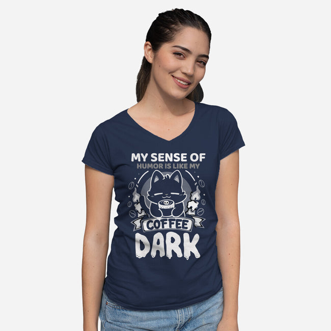 Dark Like My Coffee-Womens-V-Neck-Tee-Vallina84