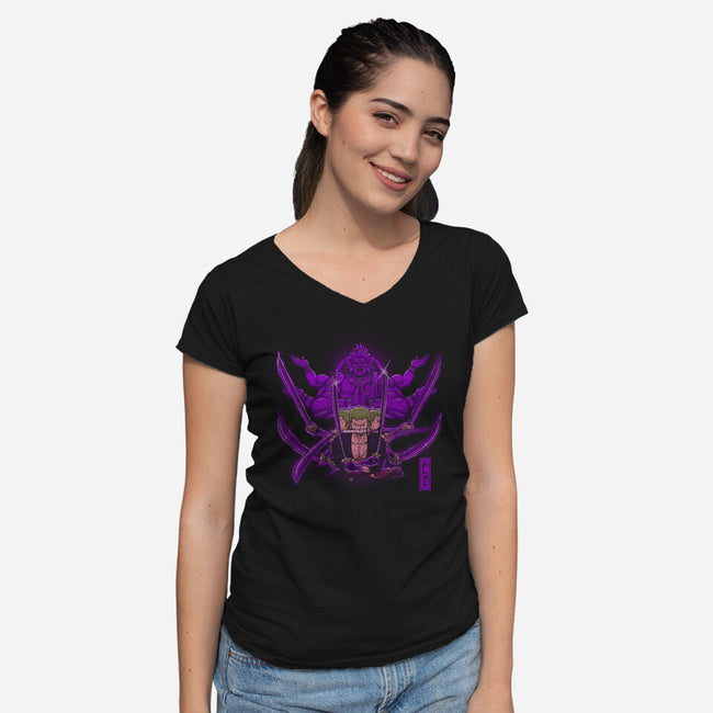 Sword Style Demon-Womens-V-Neck-Tee-grevalra