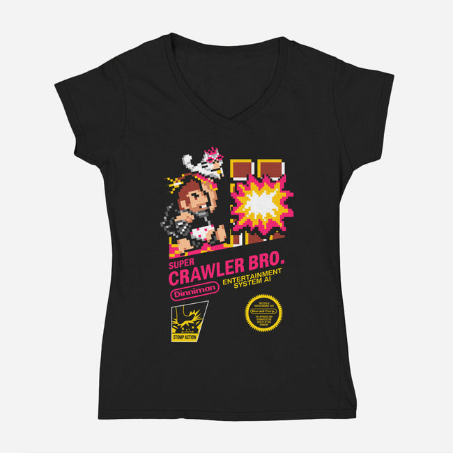 Super Crawler Bro-Womens-V-Neck-Tee-demonigote