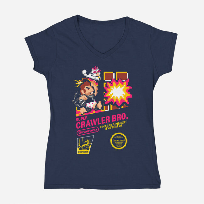 Super Crawler Bro-Womens-V-Neck-Tee-demonigote