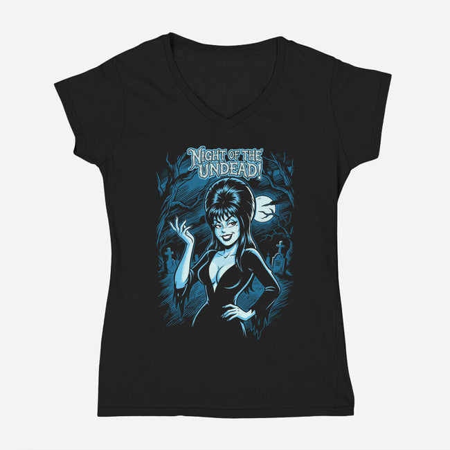 The Undead-Womens-V-Neck-Tee-P1yu5h