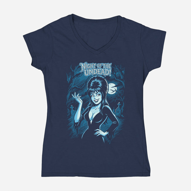 The Undead-Womens-V-Neck-Tee-P1yu5h