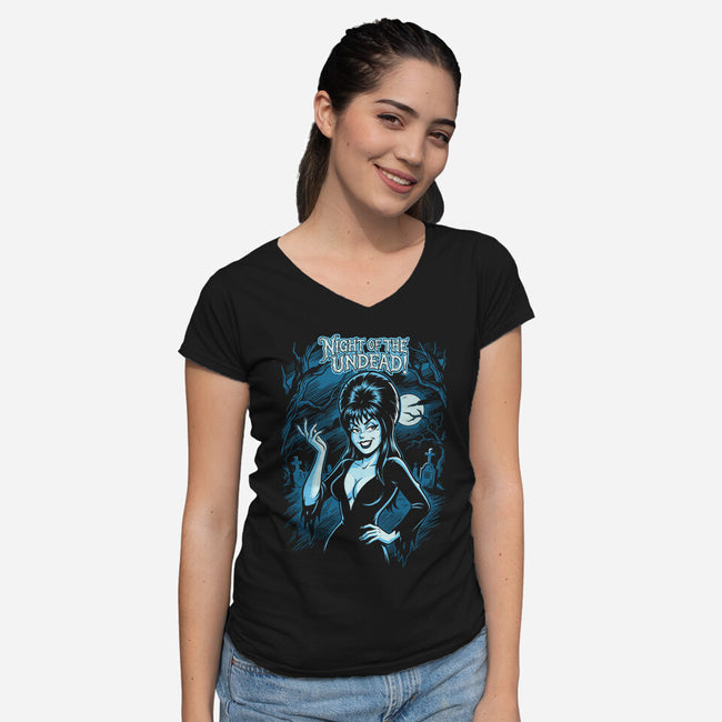 The Undead-Womens-V-Neck-Tee-P1yu5h