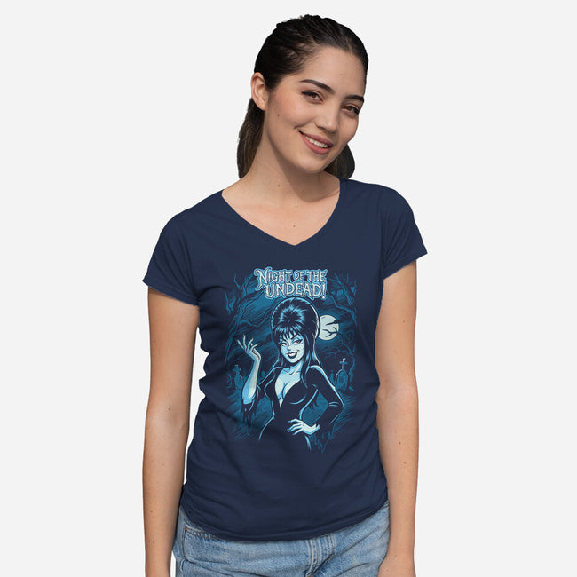 The Undead-Womens-V-Neck-Tee-P1yu5h