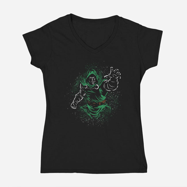 Doom Line-Womens-V-Neck-Tee-nickzzarto