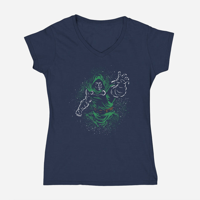 Doom Line-Womens-V-Neck-Tee-nickzzarto