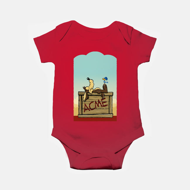 Happiness Is Beep Beep-Baby-Basic-Onesie-DrawnByBryan