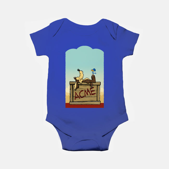 Happiness Is Beep Beep-Baby-Basic-Onesie-DrawnByBryan