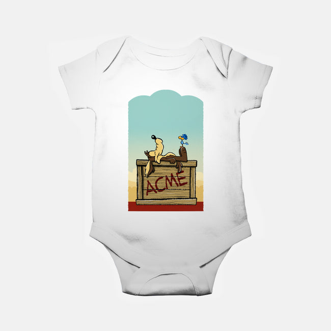 Happiness Is Beep Beep-Baby-Basic-Onesie-DrawnByBryan