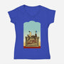 Happiness Is Beep Beep-Womens-V-Neck-Tee-DrawnByBryan