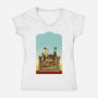Happiness Is Beep Beep-Womens-V-Neck-Tee-DrawnByBryan