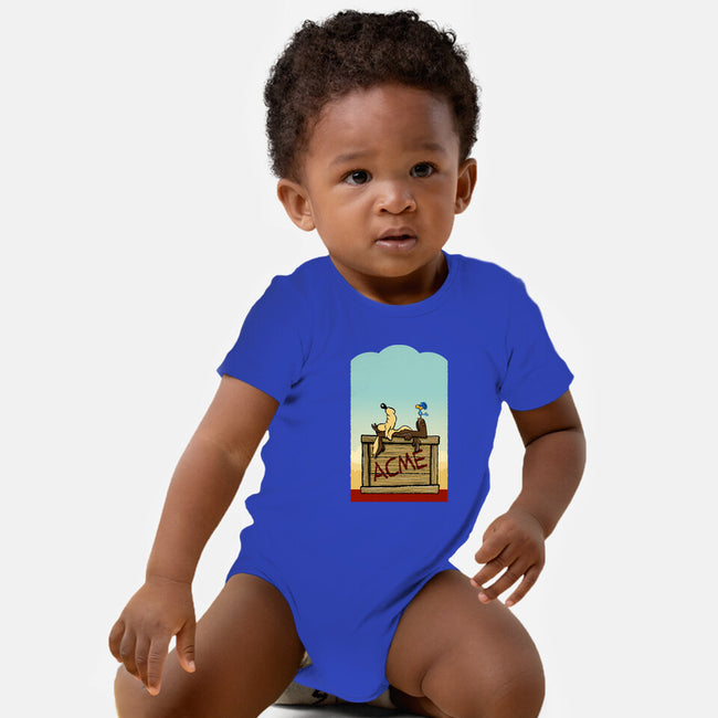 Happiness Is Beep Beep-Baby-Basic-Onesie-DrawnByBryan