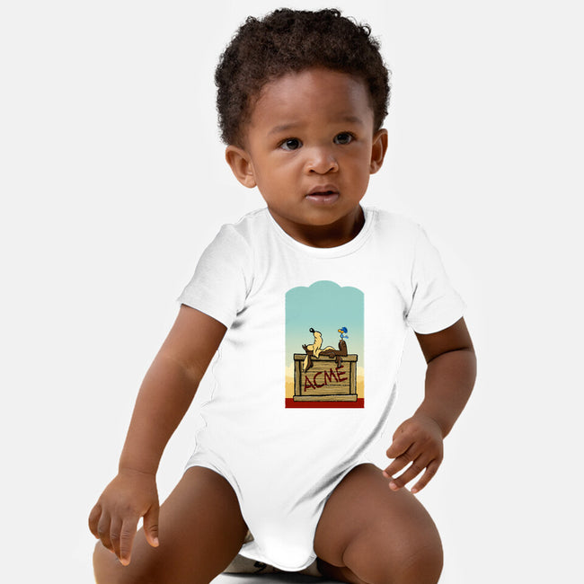 Happiness Is Beep Beep-Baby-Basic-Onesie-DrawnByBryan
