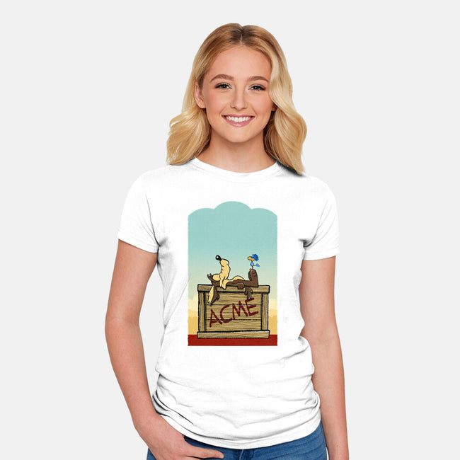 Happiness Is Beep Beep-Womens-Fitted-Tee-DrawnByBryan