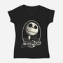 God Save The Pumpkin King-Womens-V-Neck-Tee-Barbadifuoco