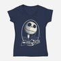 God Save The Pumpkin King-Womens-V-Neck-Tee-Barbadifuoco