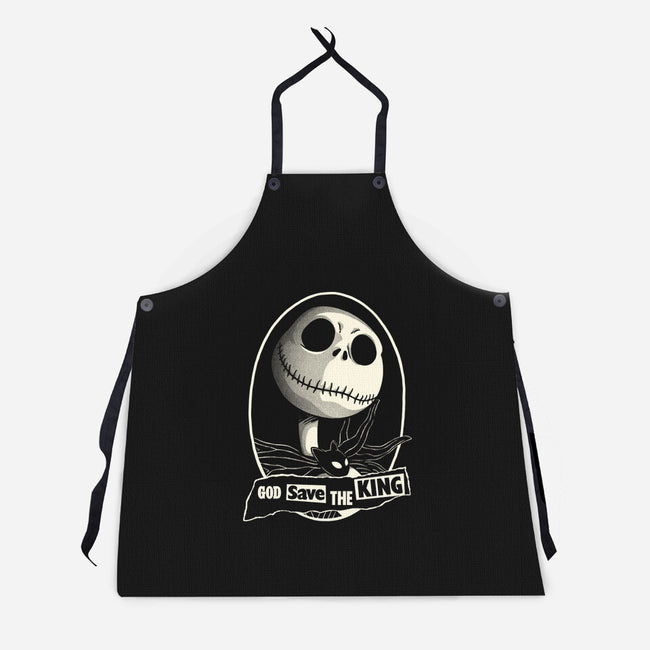 God Save The Pumpkin King-Unisex-Kitchen-Apron-Barbadifuoco