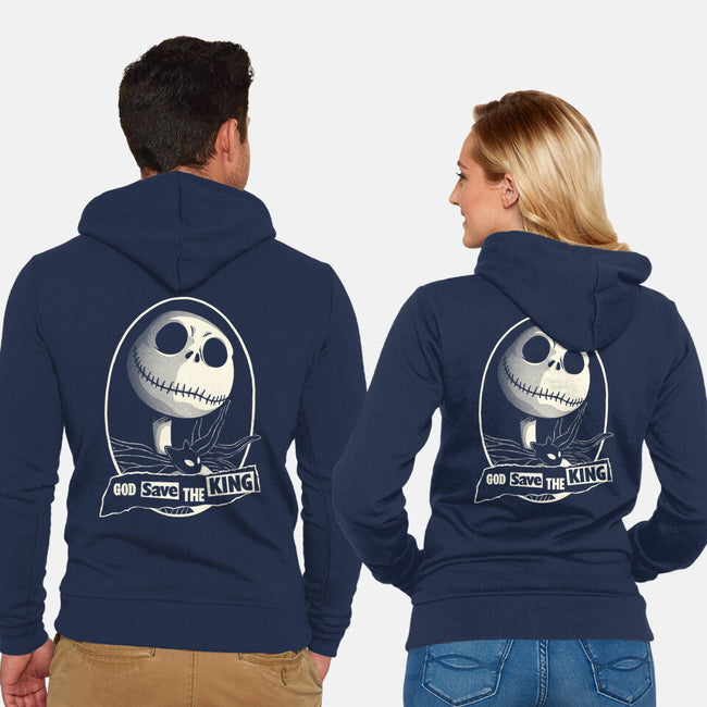God Save The Pumpkin King-Unisex-Zip-Up-Sweatshirt-Barbadifuoco