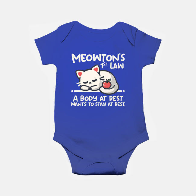 Meowton's First Law-Baby-Basic-Onesie-NemiMakeit