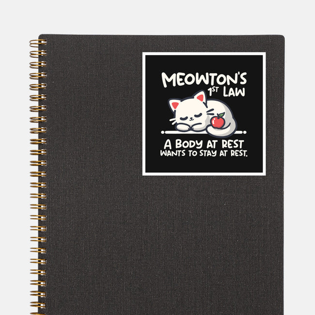 Meowton's First Law-None-Glossy-Sticker-NemiMakeit