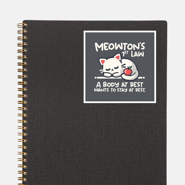 Meowton's First Law-None-Glossy-Sticker-NemiMakeit