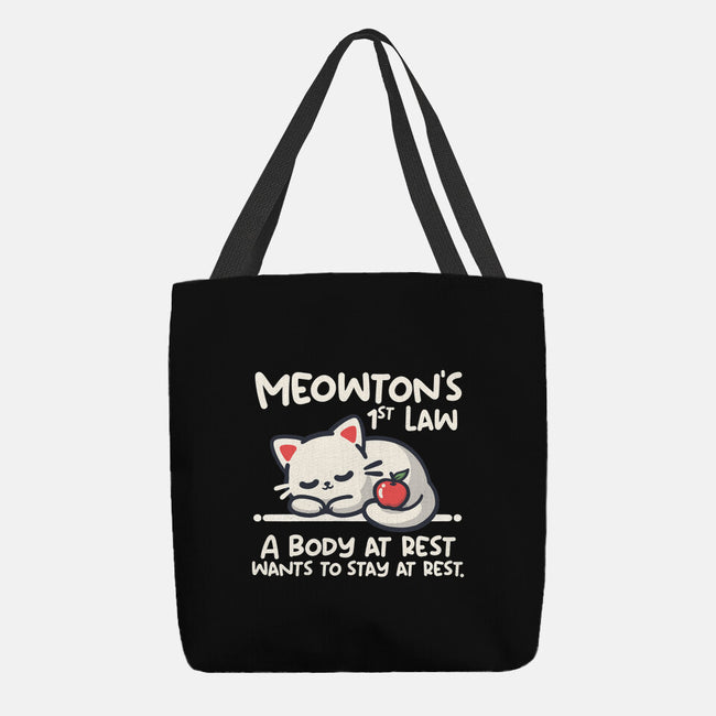 Meowton's First Law-None-Basic Tote-Bag-NemiMakeit