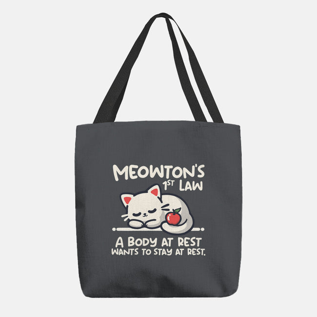 Meowton's First Law-None-Basic Tote-Bag-NemiMakeit