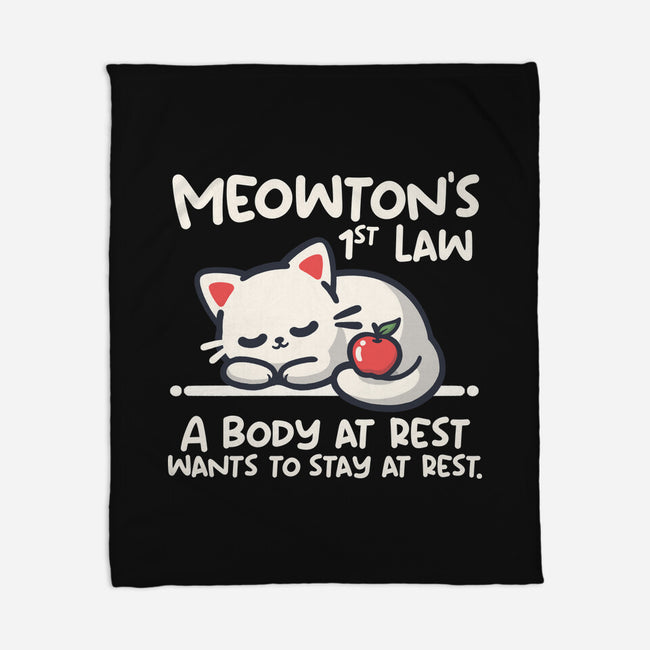 Meowton's First Law-None-Fleece-Blanket-NemiMakeit