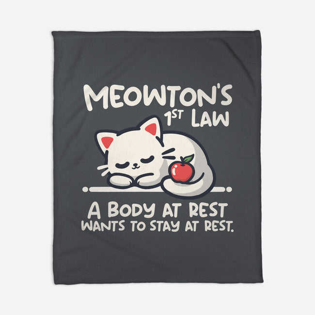 Meowton's First Law-None-Fleece-Blanket-NemiMakeit