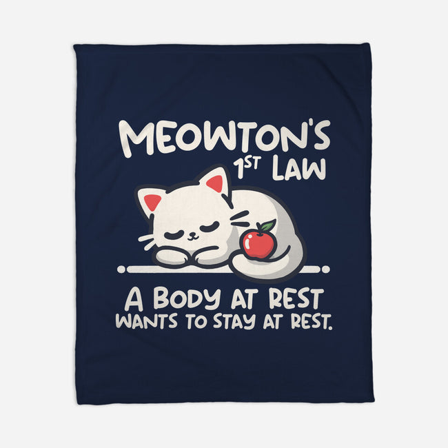 Meowton's First Law-None-Fleece-Blanket-NemiMakeit