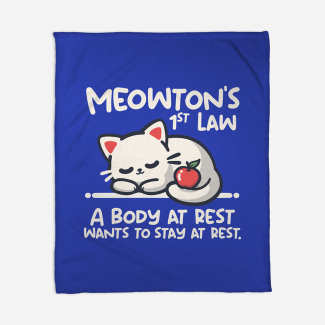 Meowton's First Law-None-Fleece-Blanket-NemiMakeit