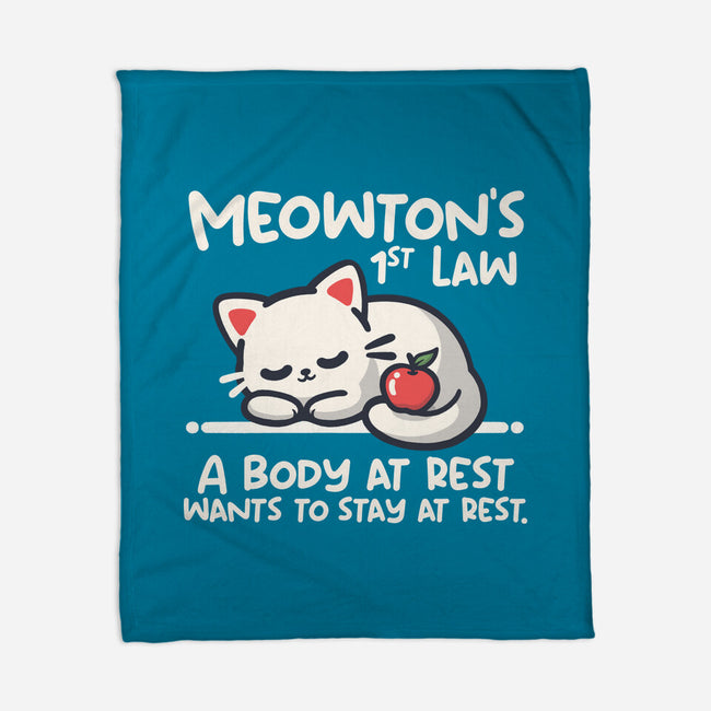 Meowton's First Law-None-Fleece-Blanket-NemiMakeit