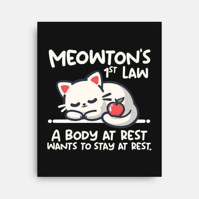 Meowton's First Law-None-Stretched-Canvas-NemiMakeit