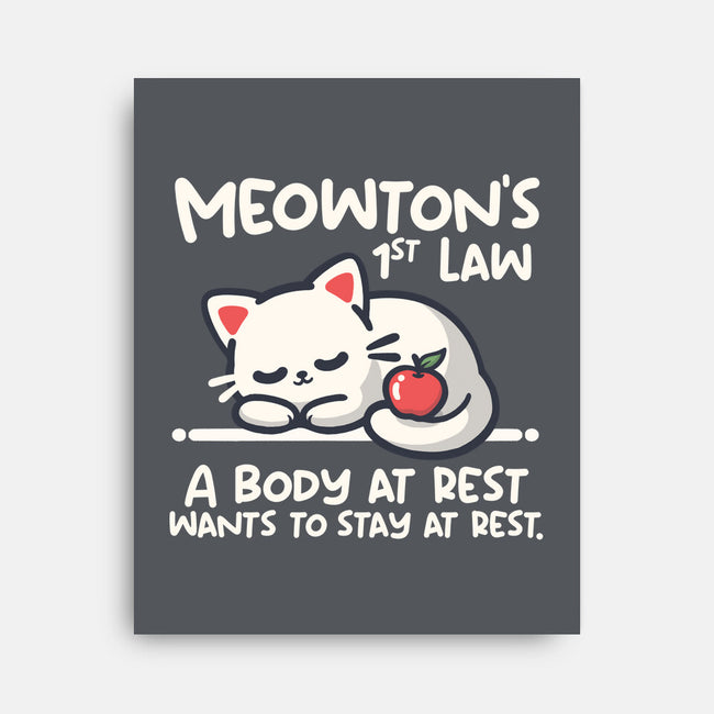 Meowton's First Law-None-Stretched-Canvas-NemiMakeit