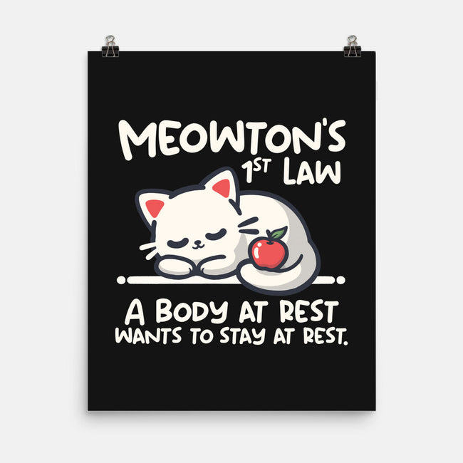 Meowton's First Law-None-Matte-Poster-NemiMakeit