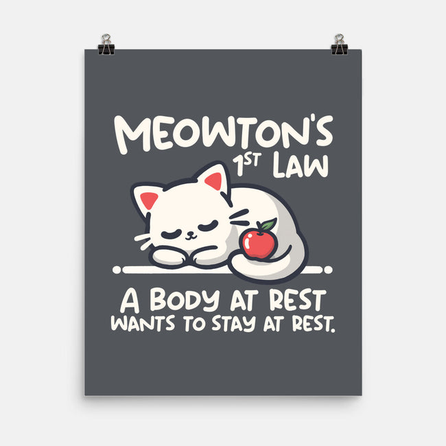 Meowton's First Law-None-Matte-Poster-NemiMakeit