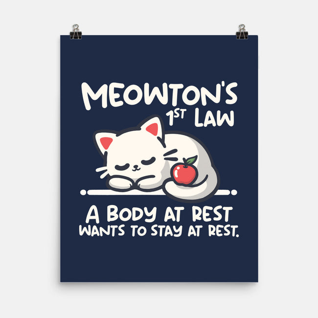 Meowton's First Law-None-Matte-Poster-NemiMakeit