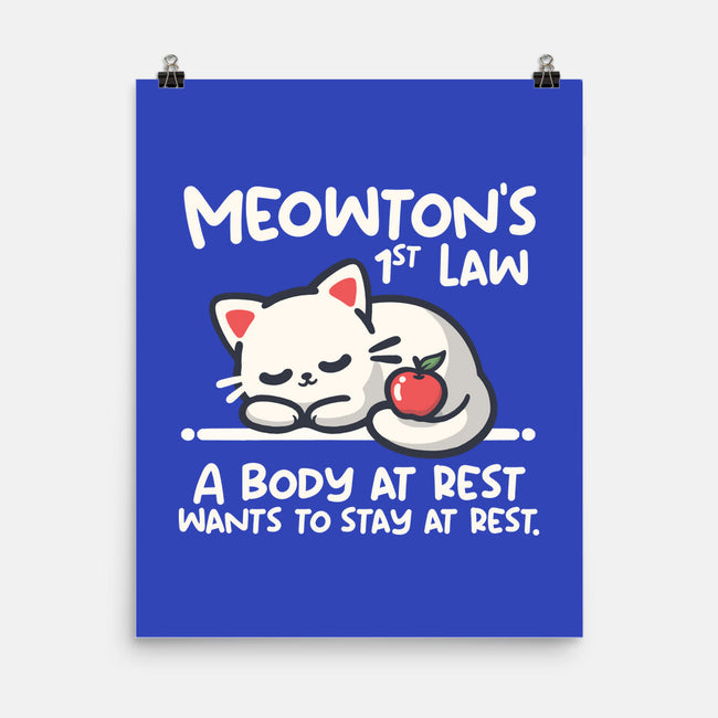 Meowton's First Law-None-Matte-Poster-NemiMakeit