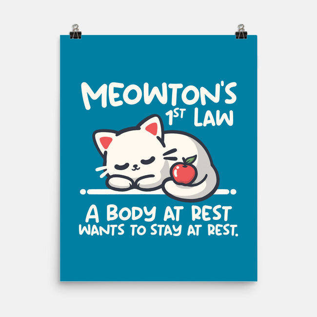 Meowton's First Law-None-Matte-Poster-NemiMakeit
