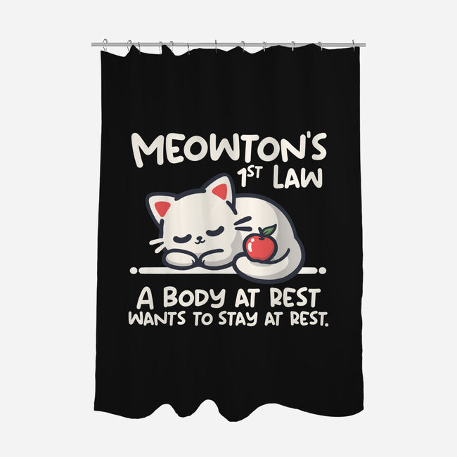 Meowton's First Law-None-Polyester-Shower Curtain-NemiMakeit
