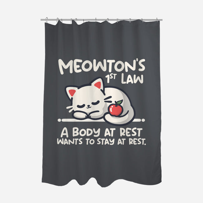 Meowton's First Law-None-Polyester-Shower Curtain-NemiMakeit