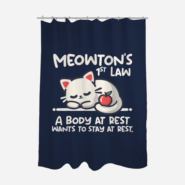 Meowton's First Law-None-Polyester-Shower Curtain-NemiMakeit