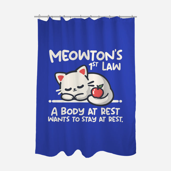 Meowton's First Law-None-Polyester-Shower Curtain-NemiMakeit