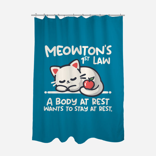 Meowton's First Law-None-Polyester-Shower Curtain-NemiMakeit