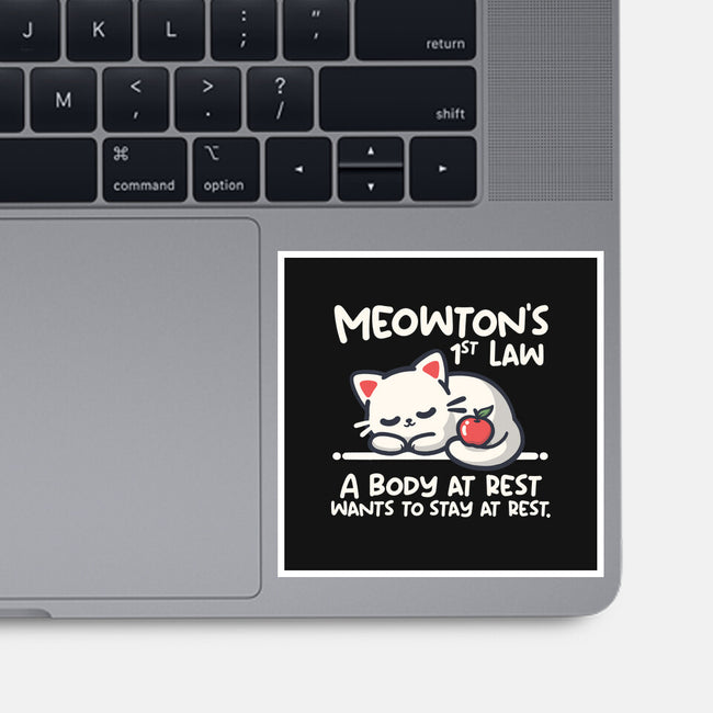 Meowton's First Law-None-Glossy-Sticker-NemiMakeit