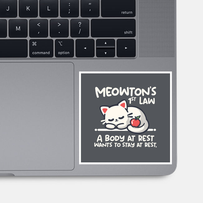 Meowton's First Law-None-Glossy-Sticker-NemiMakeit