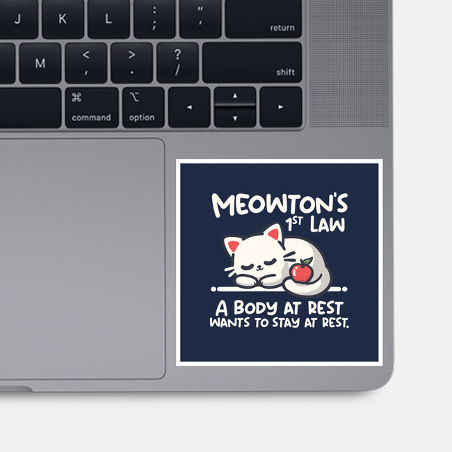 Meowton's First Law-None-Glossy-Sticker-NemiMakeit