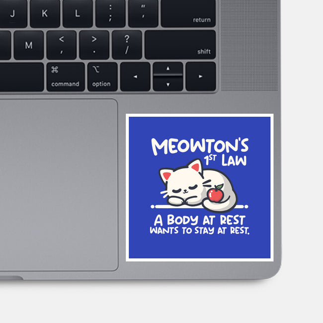 Meowton's First Law-None-Glossy-Sticker-NemiMakeit