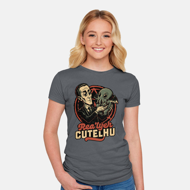 Lovecraft Baby Cthulhu-Womens-Fitted-Tee-Studio Mootant